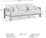 Signature Design by Ashley Moonlight View Contemporary Outdoor Nuvella Weather Resistant Fabric Sofa with Cushion and 4 - Photo 3