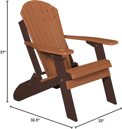 Furniture Barn USA Poly Folding Adirondack Chair with Smart Phone Holder, Cedar and Tudor Brown