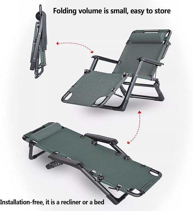Folding Lounge Chairs for Outside,Zero Gravity Furniture Recliner Chairs,Breathable Beach Chair,Camping Chairs for Adults, Adjustable Height,Does not Occupy Space,for Yard Beach Poolsid.