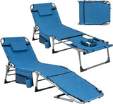 Giantex 2-Pack Tanning Chair with 5 Adjustable Position, Face & Arm Hole, Hand/Shoulder Strap, Removable Pillow - Photo 1