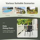 COSTWAY Patio Dining Chairs Set of 4, Stackable Outdoor Chairs with Armrest and High Back - Photo 8