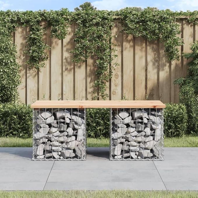 Garden Bench Brown, Silver Solid Pine Wood, Galvanized Steel Garden Seating Outdoor Bench Porch Bench Outdoor Seating for Yard Outdoor Courtyard Deck
