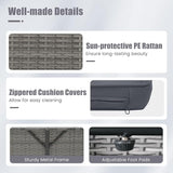 Tangkula Patio Rattan Daybed with 4-Level Adjustable Backrest - Photo 9