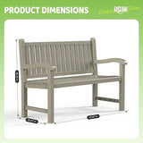 ROJIK Outdoor Bench Resin Patio Chairs Waterproof 2-Person Slatted Chairs with Sturdy Frame - Photo 3