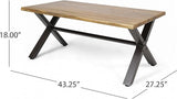 Christopher Knight Home Sanibel Outdoor Acacia Wood Coffee Table, Teak Finish / Rustic Metal,Black and Brown - Photo 6