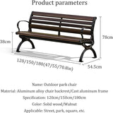 Outdoor garden benches Metal garden bench 2-3 Person Seat Loveseat Chairs Patio Bench Chair with Backrest 120/150/180cm - Photo 3