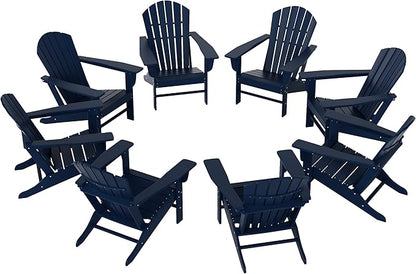 WestinTrends Dylan Outdoor Adirondack Chair (Set of 8), Navy Blue