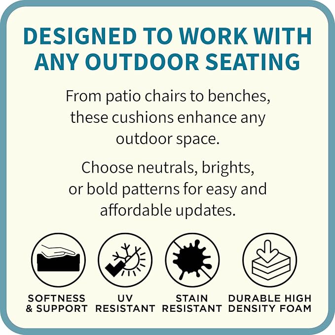 BrylaneHome Tufted Chair Cushion - 18" L x 17" W x 3" H - Patio & Outdoor - Patio & Outdoor - Water - Photo 6