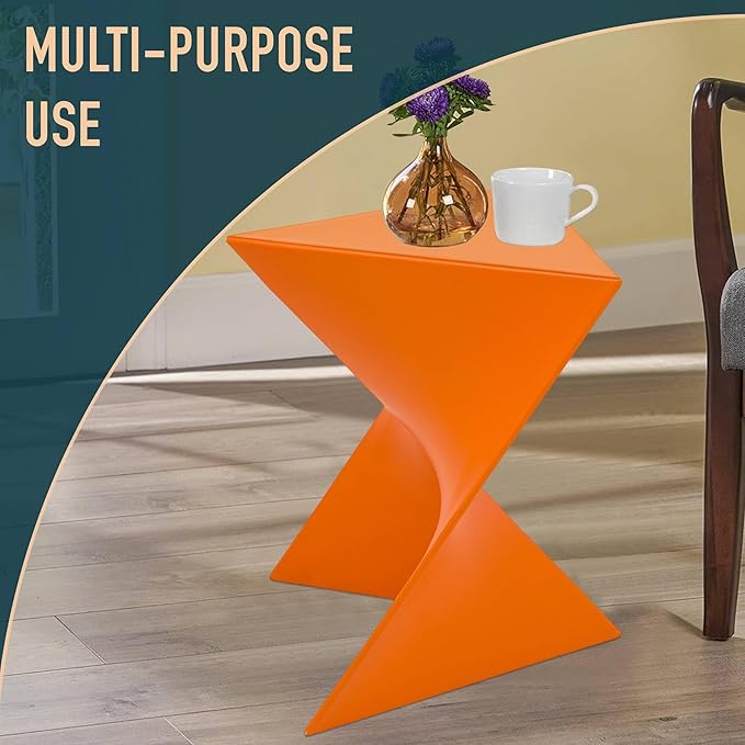 LeisureMod Randolph Modern Vanity Side Table, Orange - Photo 6