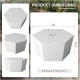 UPHA 28" Hexagon Outdoor Coffee Table, Modern Hollow Concrete Patio Table - Photo 2