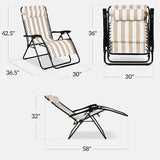 Best Choice Products Set of 2 Extra Wide Adjustable Steel Mesh Zero Gravity Lounge Chair Recliners w/Pillows and Cup - Photo 3