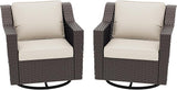 Patio 2 Pieces Wicker Swivel Chairs Set of 2，Outdoor PE Rattan Rocking Glider Armchairs - Photo 6
