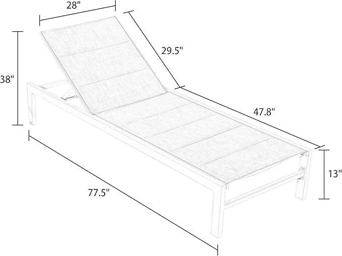 2 Pieces Patio Aluminum Chaise Lounge Chairs Quick Dry Foam Padded Reclining Chairs with 5-Position Adjustable Backrest,Beige,NPT-580043D-T