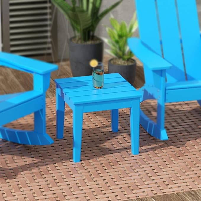 WestinTrends Ashore Outdoor Patio Modern Adirondack Side Table, Pacific Blue