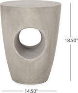 Samuel Indoor Contemporary Lightweight Concrete Accent Side Table - Photo 3