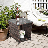 HomVent Patio Wicker Rattan Side Table - Photo 2