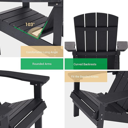 Adirondack Chairs, Plastic Adirondack Chair, All-Weather Resistant Adirondack Chairs, Widely Used in Outdoor, Fire Pit, Deck, Outside, Garden
