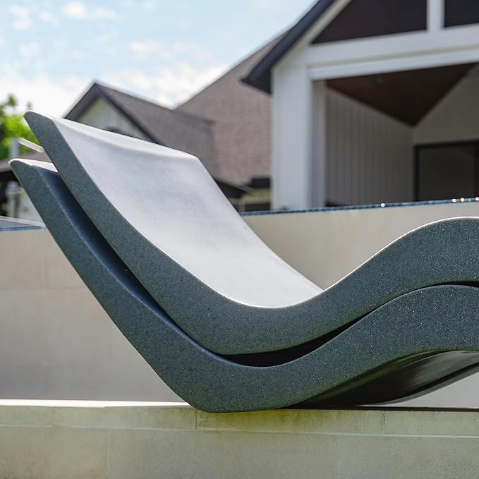 Aqua Outdoors - in-Pool Chaise Lounger - Pool & Sun Shelf Lounge Chair - Designed for Water Depths Up to 9” - Compatible with All Types - Poolside & Sun Deck Tanning - Set of 2 - Gray Granite