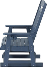 Poly Lumber Patio Glider for One Person, with Cup Holders, High Backrest and Deep Contoured Seat, HIPS Material - Photo 9