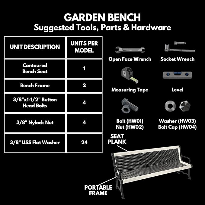 COATEDOUTDOORFURNITURE Coated Outdoor Furniture Heavy-Duty Outdoor Bench Thermoplastic Coated, Expanded Metal, Commercial-Grade Garden Bench, Made in America (Portable with Back, 4 Ft, Yellow)