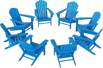 WestinTrends Dylan Outdoor Adirondack Chair (Set of 8), Pacific Blue