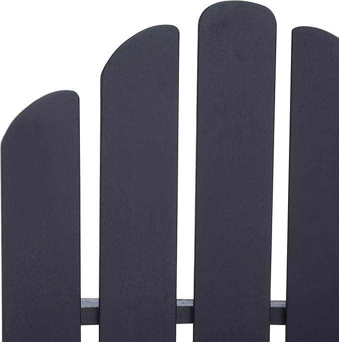 SAFAVIEH Outdoor Collection Topher Black Slatted Adirondack Chair - Photo 10