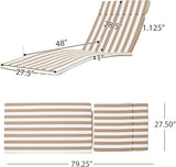 Christopher Knight Home Salem Outdoor Water Resistant Chaise Lounge Cushion, Brown And White Stripes - Photo 3