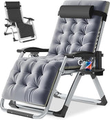 NAIZEA Padded Zero Gravity Chair, Folding Outdoor Lounge Chairs, Adjustable Reclining Camping Chairs with Cup Holder - Photo 1