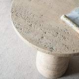 Faux Stone Side Table Round End Table Patio Small Drink Table for Small Spaces - Photo 5