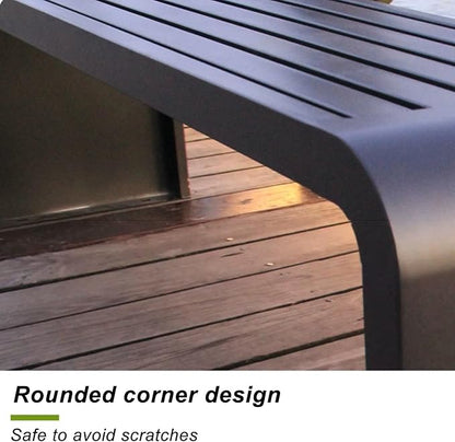 Garden Bench, Outdoor Patio Backless Bench, Metal Garden Benches, All-Weather Park Bench for Garden, Porch, Lounge(Color:Green,Size:100 * 40 * 45cm/39 * 16 * 18in)