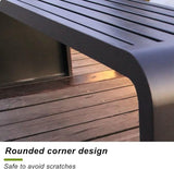 Garden Bench, Outdoor Patio Backless Bench, Metal Garden Benches, All-Weather Park Bench for Garden, Porch - Photo 5