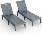 Devoko Outdoor Chaise Lounge Chair Set of 2 with 5-Position Adjustable Back - Photo 1