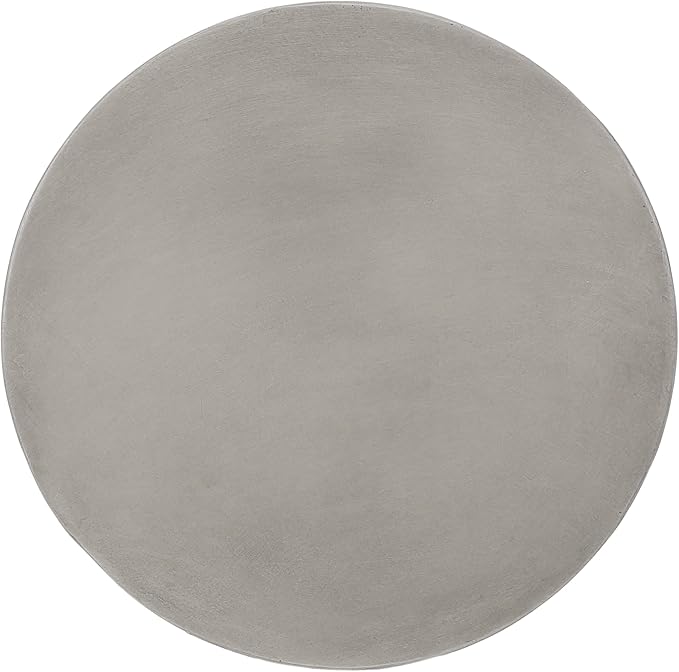 Outdoor Side Table Concrete End Table Faux Stone Small Coffee Tables Patio Garden Stool Plant Stand for Porch, Backyard Silver-Snowman