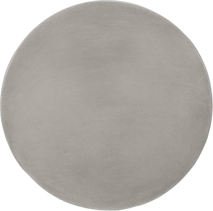 Outdoor Side Table Concrete End Table Faux Stone Small Coffee Tables Patio Garden Stool Plant Stand for Porch, Backyard Silver-Snowman