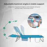 SUNNYFEEL Beach Lounge Chair, Aluminum Tanning Chair with Face Hole, Foldable Lounge Chair Outdoor - Photo 5