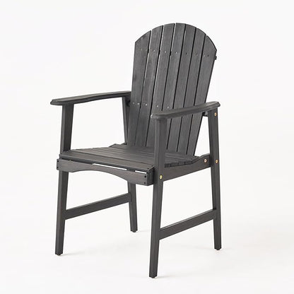 Harper & Bright Designs Outdoor Weather Resistant Acacia Wood Adirondack Dining Chairs (Set of 2), Dark Gray Finish