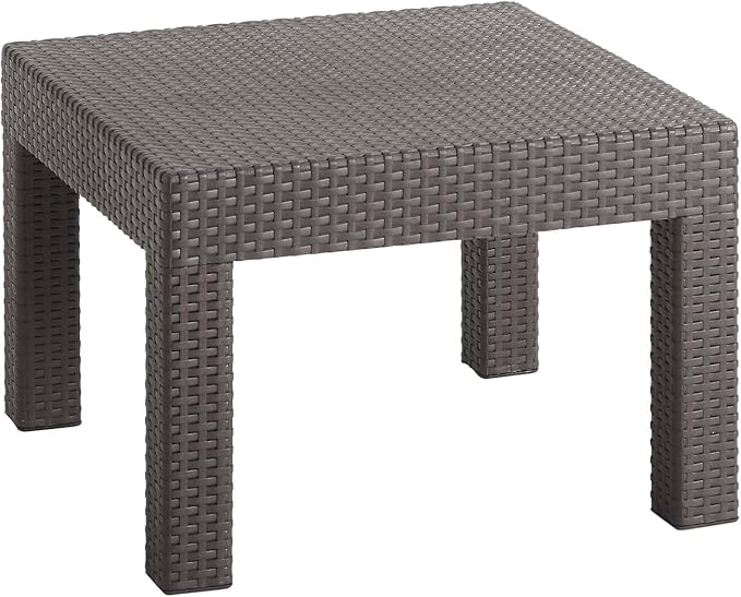DIMAR GARDEN Patio Coffee Table Resin Outdoor Side Table Square End Table,22.8in Mocha - Photo 1