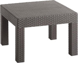 DIMAR GARDEN Patio Coffee Table Resin Outdoor Side Table Square End Table,22.8in Mocha - Photo 1