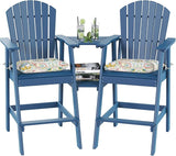 Sundale Outdoor Tall Adirondack Bar Set, Patio Umbrella Table and Bar Chairs Set of 2 - Photo 1
