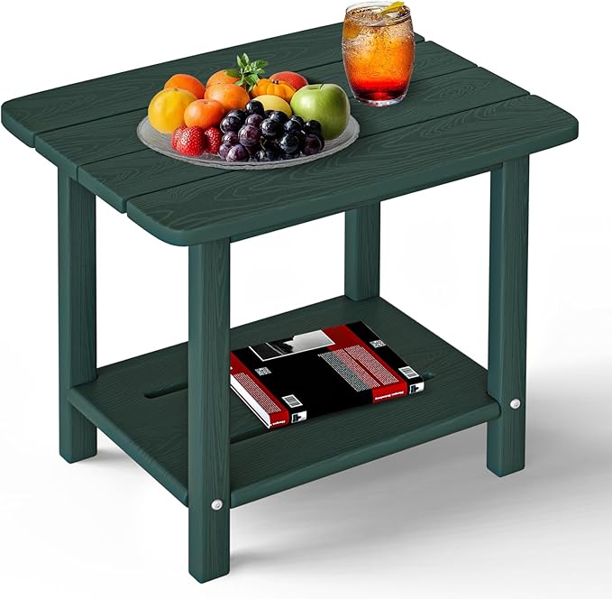 nevilywood Adirondack Square Side Table - 18.4" Large Panel HDPE Outdoor End Table - Weatherproof - Photo 1