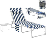 Outsunny Tanning Chair with Face Hole, Side Table - Photo 1