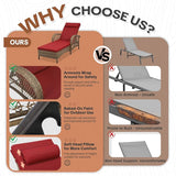 HOMEDIARY Outdoor Wicker Lounge Chair Set, 6-Position Adjustable Patio Chaise Lounge w/Side Table - Photo 7