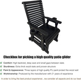 Fortune Candy Wooden Patio Glider for One Person, with High Backrest and Deep Contoured Seat, Solid Fir Wood - Photo 4