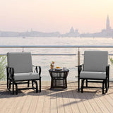 Tangkula Outdoor Patio Glider, Metal Framed Gliding Chair with Cushion - Photo 4