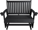 HIPS Patio Glider Two-Seat with Cup Holders, Durable HIPS Material, All-Weather Resistant - Photo 8