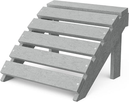 Wildridge Classic Footrest, Light Gray - Outdoor Weather Resistant HDPE Ottoman for Adirondack Chair