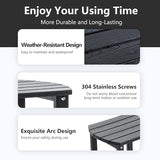 4 Chairs & 2 Tables Folding Adirondack Chair Set with Table – HDPE Weatherproof Outdoor Patio Chairs with Reclining - Photo 8