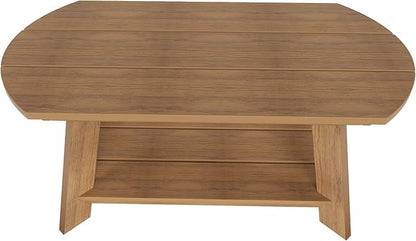 WestinTrends Tuscany Outdoor Coffee Table, All Weather HIPS 2 Tier Patio Adirondack Coffee Table, Teak