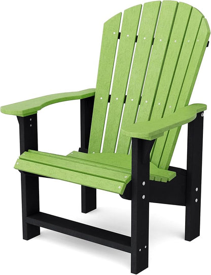 Wildridge Heritage Upright Adirondack Chair, Lime Green and Black - Outdoor All-Weather Poly Furniture for Patio, Deck, Yard