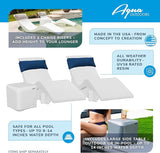 Aqua Outdoors - Outdoor Chaise Set - 2 Chaise Lounges, 2 Risers & Headrest Pillows - Photo 4